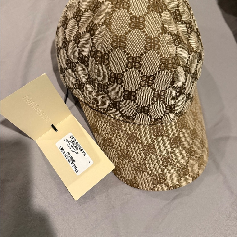 Balenciaga Tan Monogram Hat